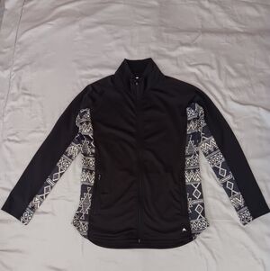 Burton Dryride Jacket Base Layer Womens L Black Aztec Print Ski Jogging Fitness